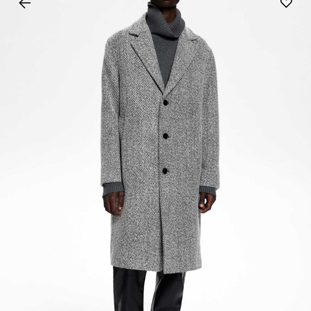 Mens Loose fit wool blend coat - Picture 3 of 4